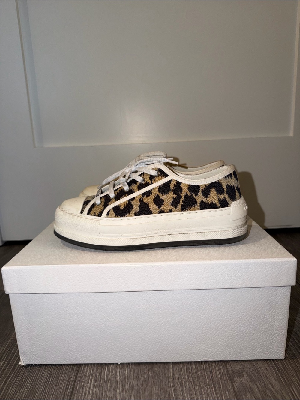 Christian Dior Leopard-Print Low-Top Sneakers in Leopard Walk’n’Dior size 36